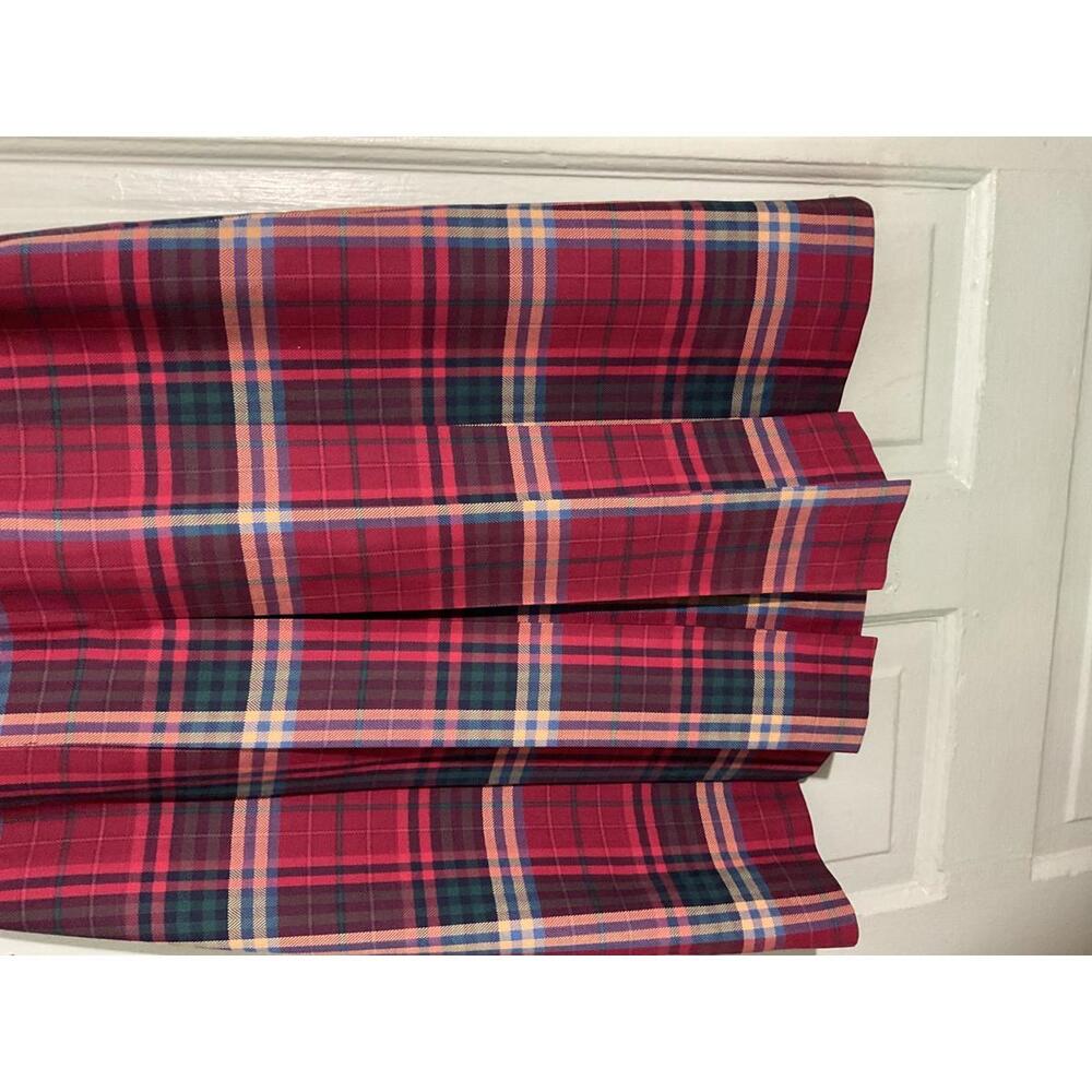 Skyr Wool Blend Red Plaid Pleated Skirt School girl Academia Preppy Size 4 - Picture 4 of 8